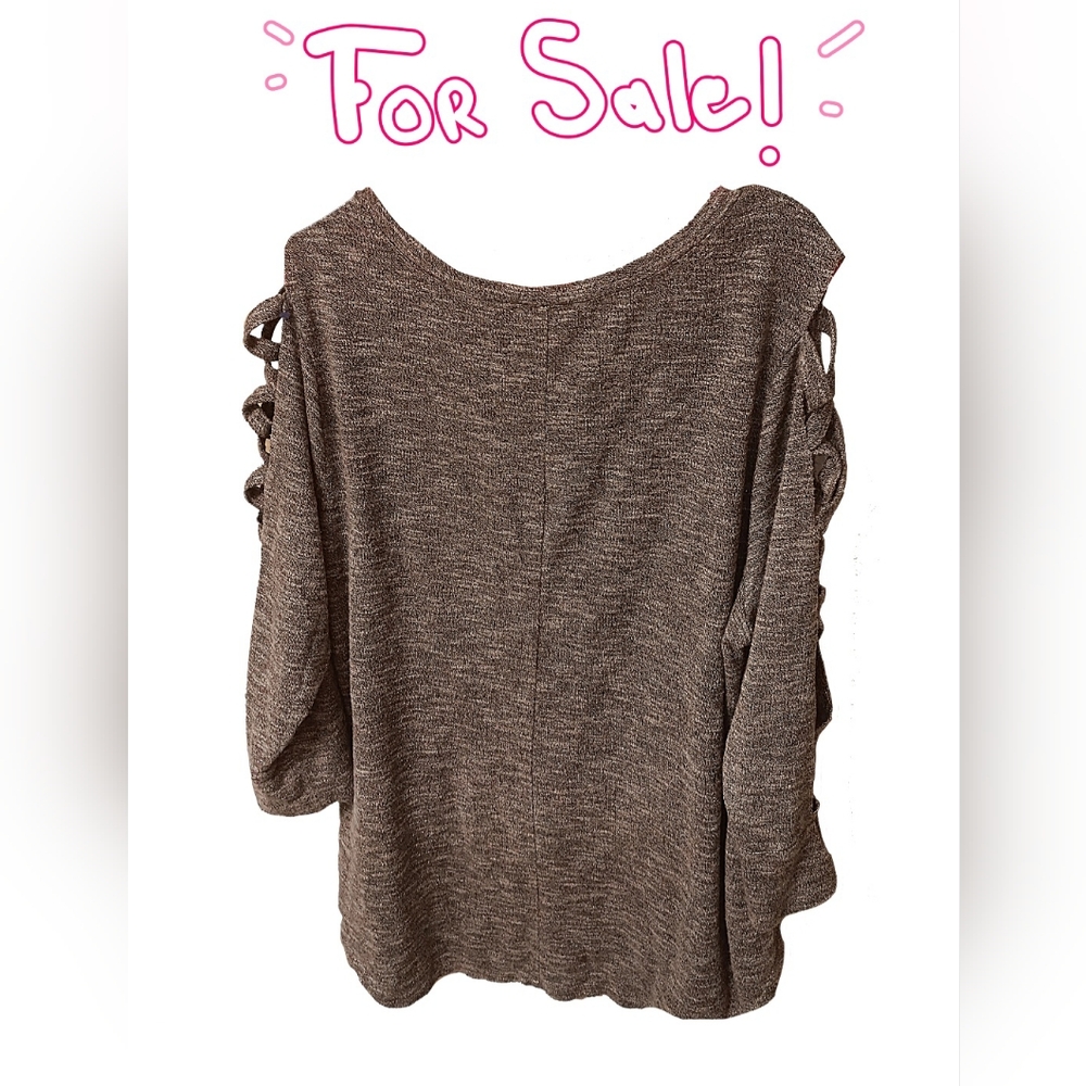 Terra & Sky Charcoal Grey Knit Blouse